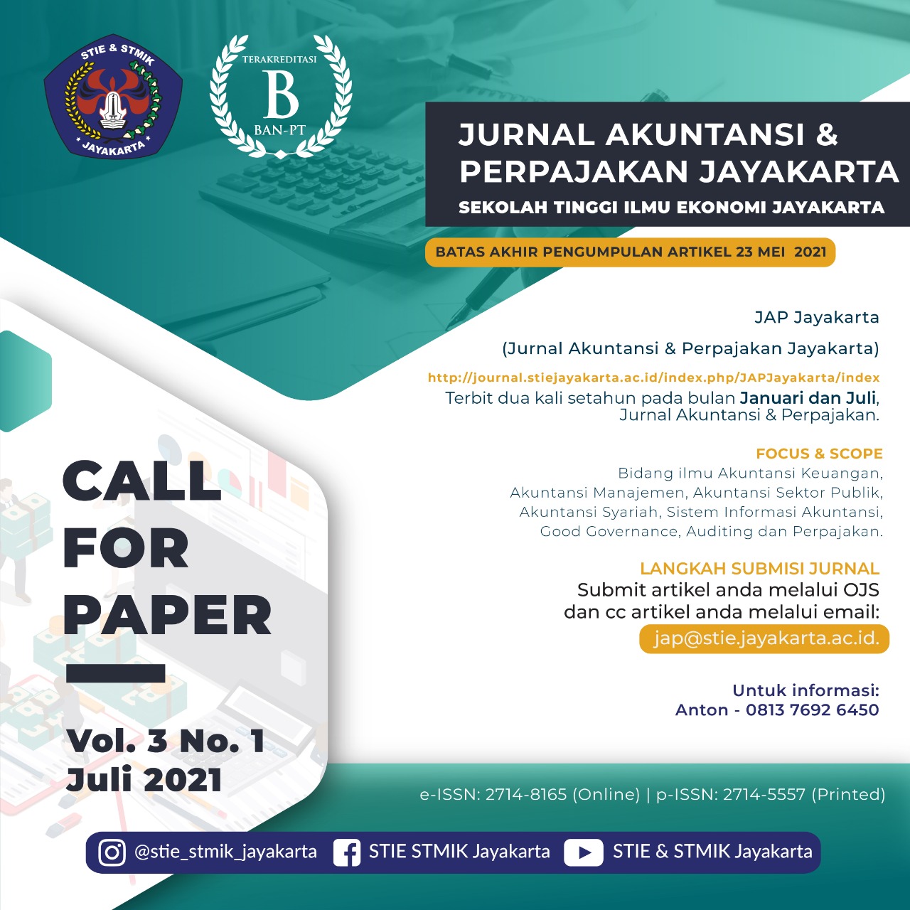 "call paper JAP Jayakarta (jurnal akuntansi & perpajakan Jayakarta)